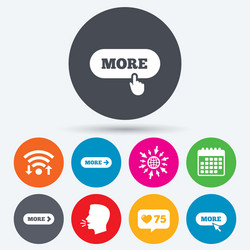 more with cursor pointer icon details symbols vector image