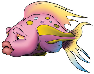 Pink beautiful fish vector