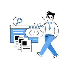 Programmer works with code vector