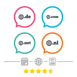 top-level domains signs de com net and nl vector image