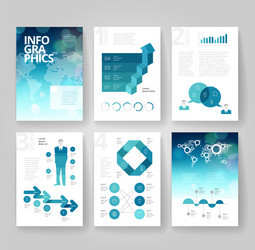 Business brochure template with infographics vector