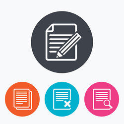 document icons search delete and edit file vector image