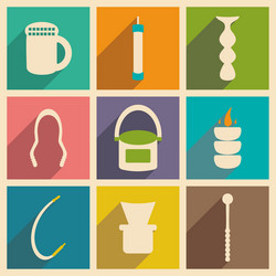 flat with shadow concept and mobile application vector image