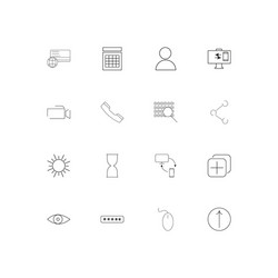 interface simple linear icons set outlined vector image