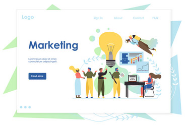 Marketing website landing page design vector