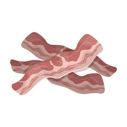 Pieces of baconburgers and ingredients single vector