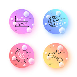 Share dot plot and call center minimal line icons vector