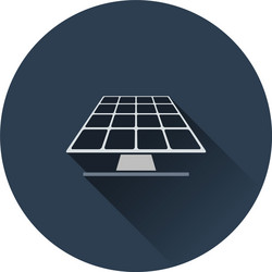 Solar cell panel and sun green energy icon flat Vector Image