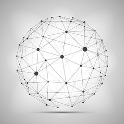 Wireframe mesh polygonal sphere Royalty Free Vector Image