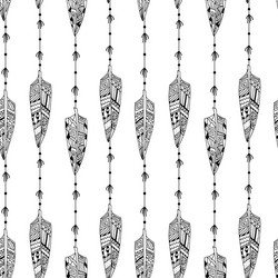 Black and white seamless texture tribal Royalty Free Vector