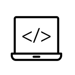 coding icon outline style design isolated vector image
