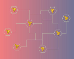 cryptocurrency tron blockchain circuit network vector image