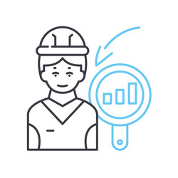Failure analysis line icon outline symbol vector