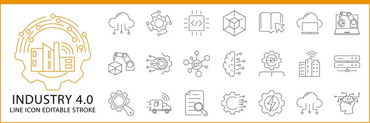 Smart industry set Royalty Free Vector Image - VectorStock