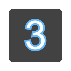 Keycap digit three icon image vector