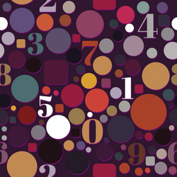 seamless pattern with numbers and circles vector