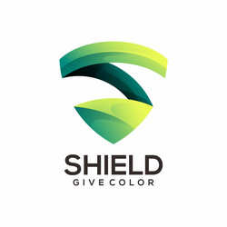 Logo bee shield gradient colorful style Royalty Free Vector
