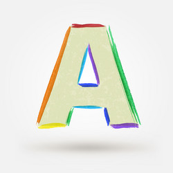 alphabet letter a watercolor paint design element vector