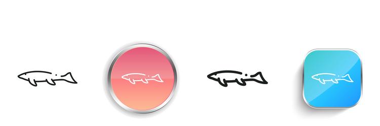 dinosaur icon thin linear regular and button vector image