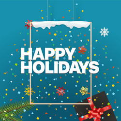 happy holidays concept logo on the wall vector