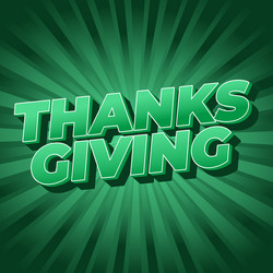 thanksgiving text effect in bold font with 3d vector image