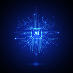 artificial intelligence circuit line style vector image