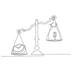 draw a continuous line money scale vector image