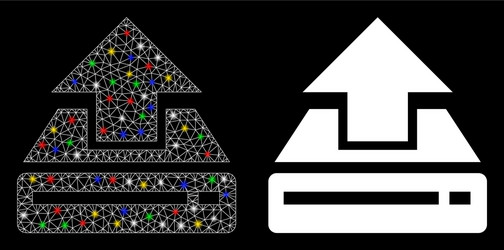 flare mesh 2d drive upload icon with spots vector image