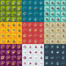 flat concept set modern design with shadow sailing vector image