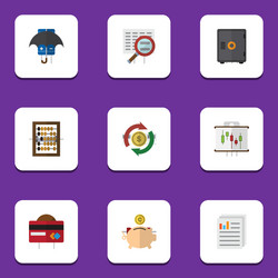 flat icon gain set of scan interchange document vector image
