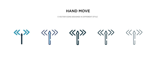 hand move icon in different style two colored vector image