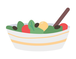 Mixed vegetables semi flat color object vector