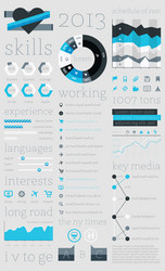 Modern Data & Chart Elements vector image