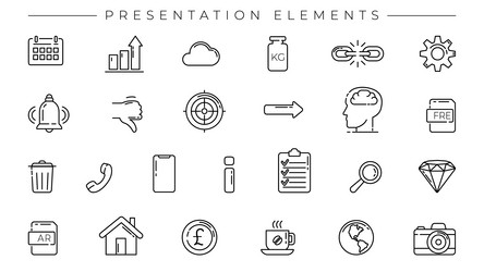 presentation elements concept line style vector image