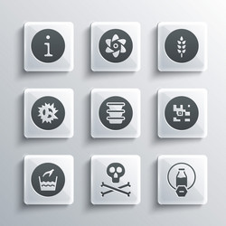 Set bones and skull warning lactose free qr code vector