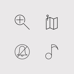 User interface simple linear icons set outlined vector