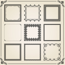 Vintage set of square elements vector