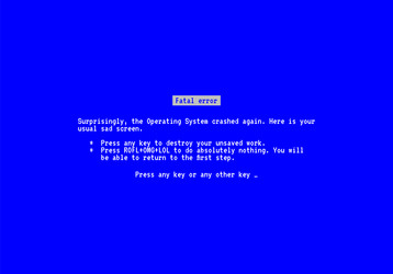 Blue screen with operating system error message vector