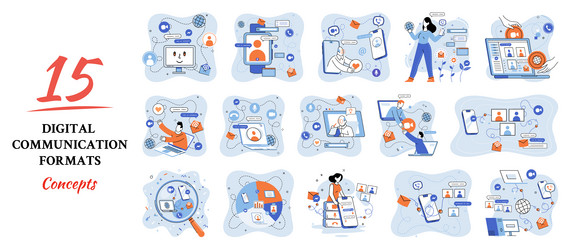 Digital Communication & Data Flow vector image