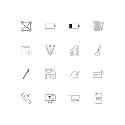 interface simple linear icons set outlined vector image