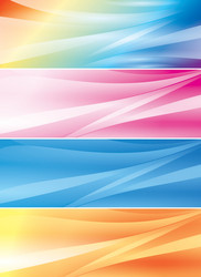 Set of abstract color backgrounds headers vector