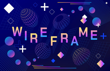 wireframe abstract background futuristic grid vector image