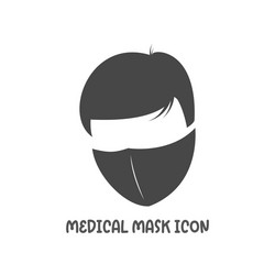 Medical mask icon in flat style Royalty Free Vector Image