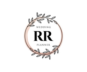 Rr initials letter wedding monogram logos Vector Image