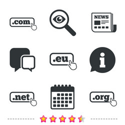 top-level domains signs com eu net and org vector image
