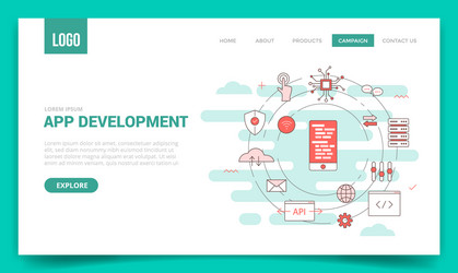 app development concept with circle icon vector image