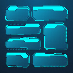 blue futuristic hud or ui elements sci-fi user vector image