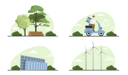 Ecologic objects set vector