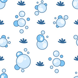 flying soap bubbles shapes seamless pattern bath vector image