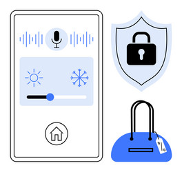 home automation interface with voice control vector image